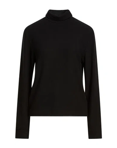 Donni . Woman Turtleneck Black Size M Rayon, Polyester, Elastane In Black