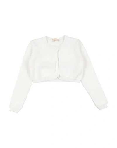 Elisabetta Franchi La Mia Bambina Toddler Girl Wrap Cardigans White Size 5 Cotton In White