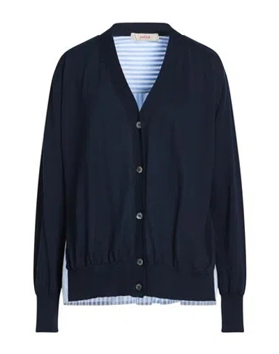 Jucca Woman Cardigan Navy Size L Cotton, Polyamide, Elastane In Brown