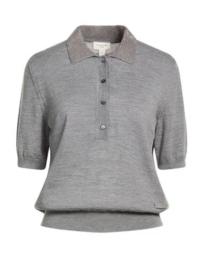 Jacob Cohёn Woman Sweater Grey Size L Virgin Wool, Aluminum In Gray