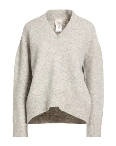 Alysi Chocolat Woman Sweater Light Grey Size M Alpaca Wool, Polyamide, Merino Wool, Elastane In Gray