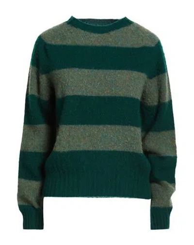 Ymc You Must Create Woman Sweater Emerald Green Size L Lambswool In Blue