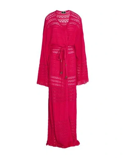 Elisabetta Franchi Woman Cardigan Magenta Size 6 Viscose, Polyester In Red