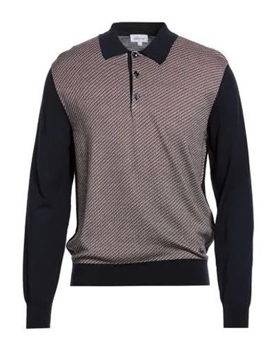 Brioni Man Sweater Midnight Blue Size 48 Wool, Silk In Blue