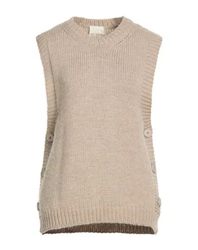 Angela Davis Woman Sweater Beige Size M Acrylic, Polyester, Wool In Brown