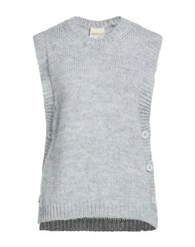 Angela Davis Woman Sweater Light Grey Size M Acrylic, Polyester, Wool In Gray