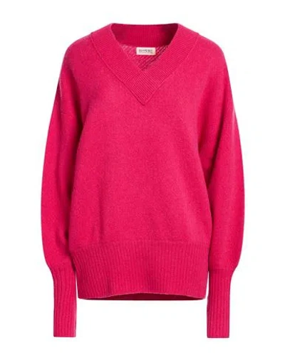 Beams Boy Woman Sweater Fuchsia Size Onesize Wool, Nylon, Polyurethane In Pink
