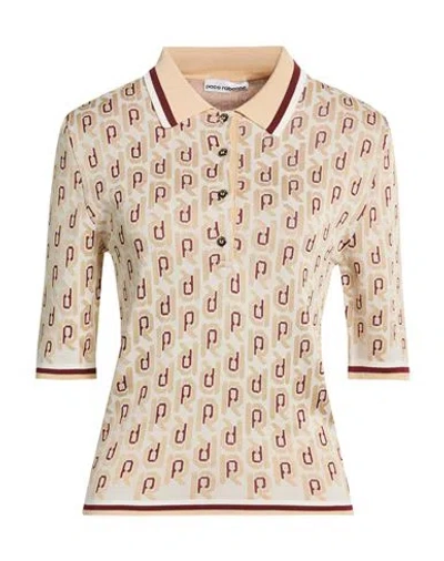 Rabanne Woman Sweater Beige Size L Viscose In Burgundy