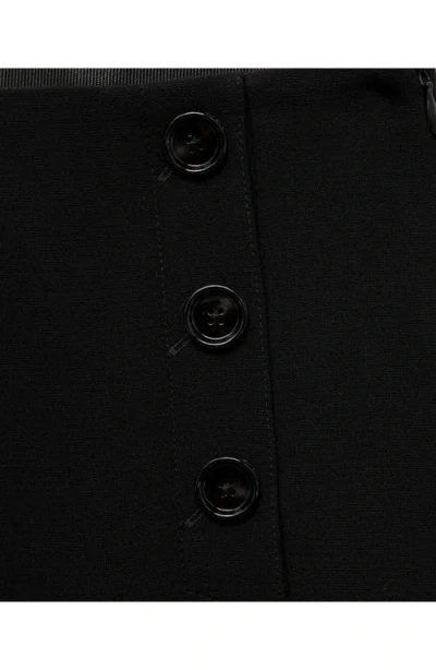 Mango Button Wide Leg Pants In Black