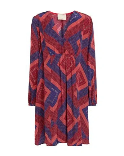 Momoní Woman Mini Dress Brick Size 6 Silk In Red