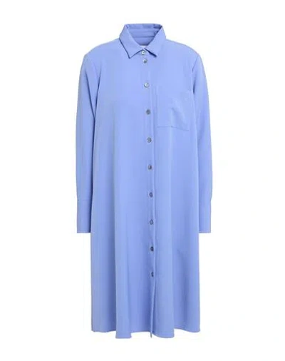 Robert Friedman Woman Midi Dress Lilac Size L Polyester, Elastane In Blue