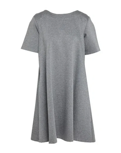 Vicolo Woman Mini Dress Grey Size L Viscose, Polyamide, Elastane In Gray