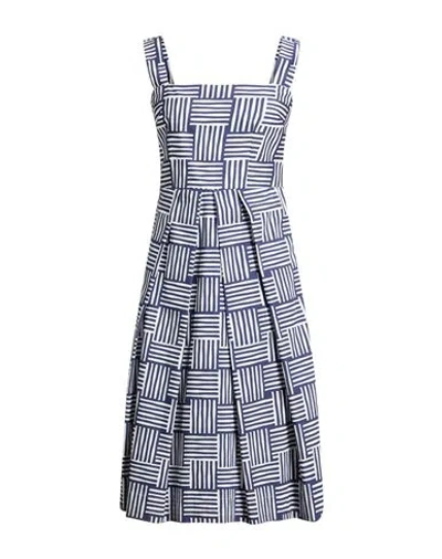 Dolce & Gabbana Woman Midi Dress Navy Size 10 Cotton In Multi