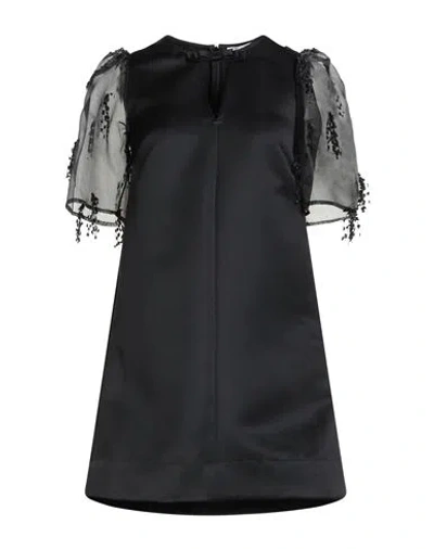 Ganni Woman Mini Dress Black Size 4 Recycled Polyester In Black