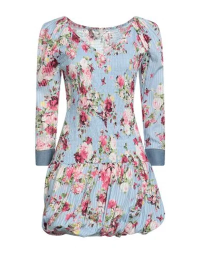 Blugirl Woman Mini Dress Light Blue Size 6 Cotton In Blue