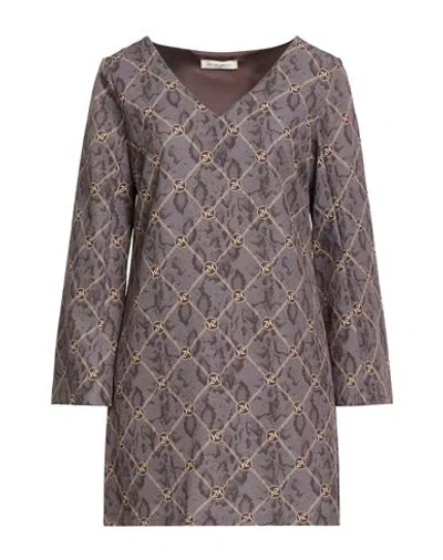 Yes Zee By Essenza Urban Chic Woman Mini Dress Taupe Size M Polyester, Elastane In Purple