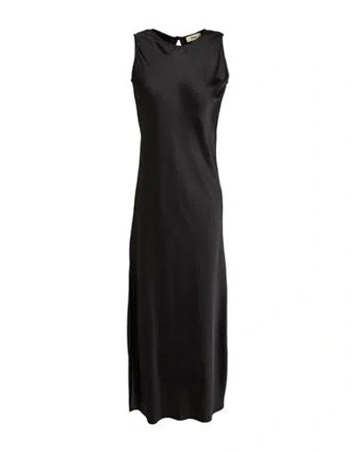 Herno Woman Midi Dress Black Size 2 Polyester In Black