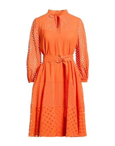Akris Punto Woman Midi Dress Orange Size 10 Viscose In Orange