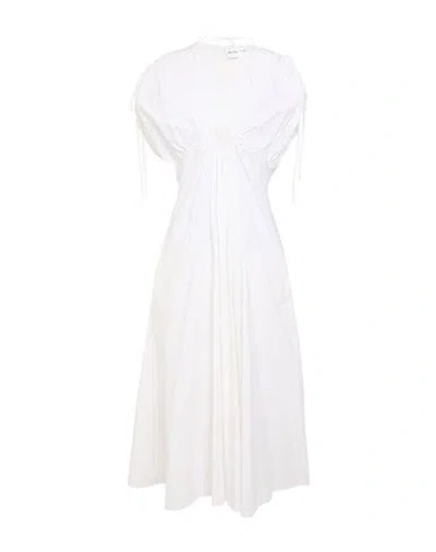 Skills & Genes Woman Midi Dress White Size 6 Cotton In White