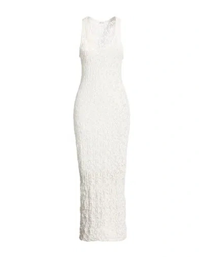 Jil Sander Woman Maxi Dress White Size 4 Cotton, Polyamide, Elastane In White