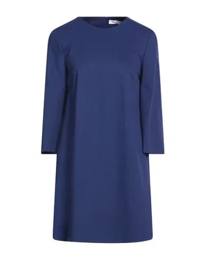 Harris Wharf London Woman Mini Dress Blue Size 6 Viscose, Polyamide, Elastane In Blue