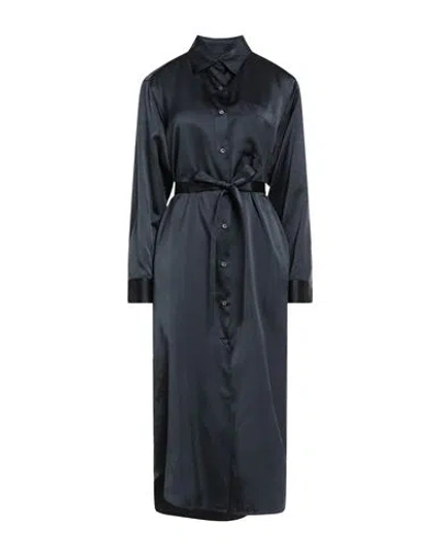 Brioni Woman Midi Dress Midnight Blue Size 8 Silk In Blue