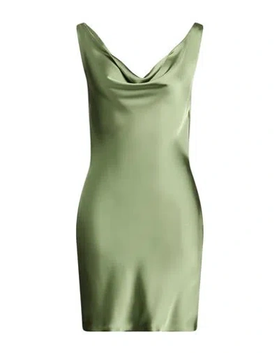 Norma Kamali Woman Mini Dress Military Green Size 4 Polyester In Multi