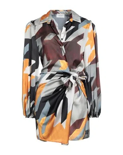 Vicolo Woman Mini Dress Dark Brown Size M Polyester In Brown