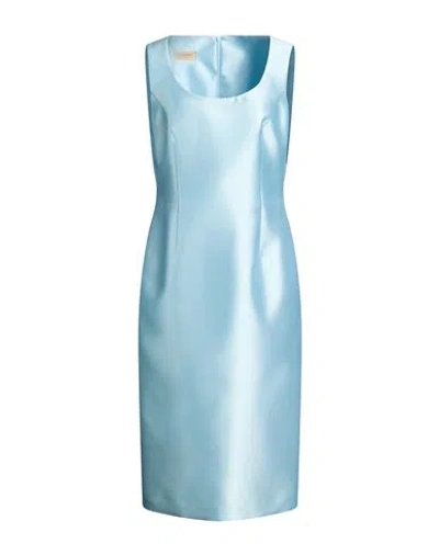 D'andrea Collection Woman Midi Dress Sky Blue Size 14 Polyester, Silk, Acrylic In Blue