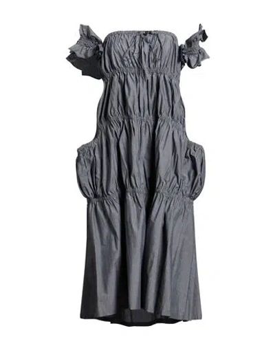 Hache Woman Midi Dress Grey Size 8 Cotton In Gray