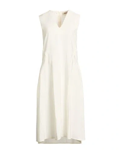 Gentryportofino Woman Midi Dress Ivory Size 10 Modal, Polyester In White