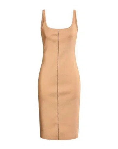 Tom Ford Woman Midi Dress Camel Size L Viscose, Polyamide, Polyurethane In Brown