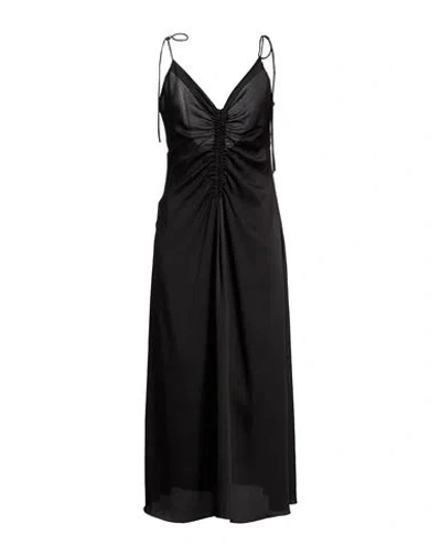 Sandro Woman Midi Dress Black Size 10 Polyester In Black