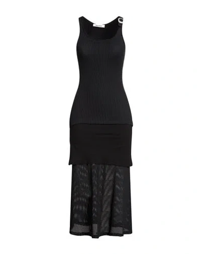 Wales Bonner Woman Maxi Dress Black Size M Cotton, Viscose, Elastane In Black