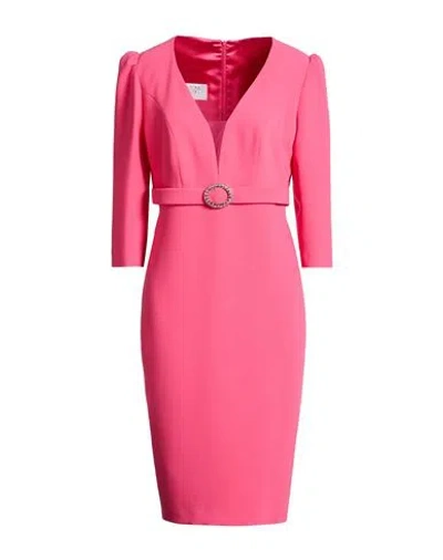 Antonio D'errico Woman Midi Dress Fuchsia Size 10 Polyester, Elastane In Pink
