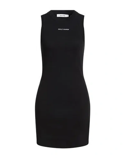 Daily Paper Woman Mini Dress Black Size L Cotton, Elastane In Black