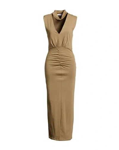 Iro Woman Maxi Dress Sand Size M Cotton, Modal In Brown