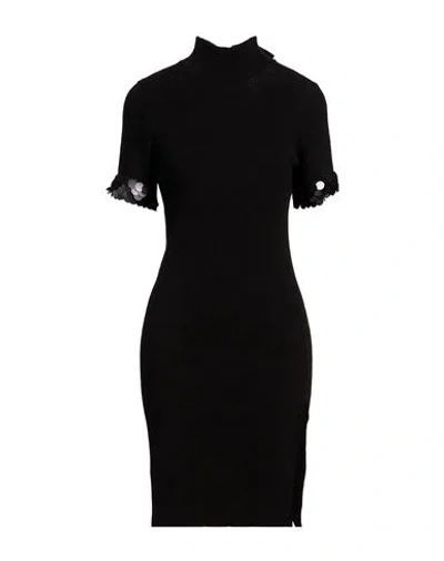 Haveone Woman Mini Dress Black Size Onesize Acrylic, Wool, Viscose, Polyamide, Polyester In Black