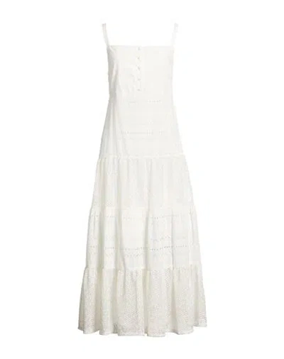 Marella Woman Maxi Dress White Size 10 Cotton, Polyester In White