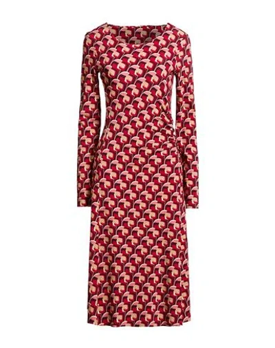 Maliparmi Malìparmi Woman Midi Dress Brick Size 10 Viscose, Elastane In Red