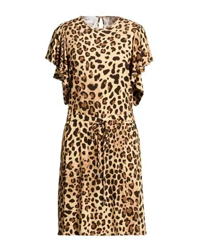 Be Blumarine Woman Midi Dress Beige Size 8 Viscose In Brown