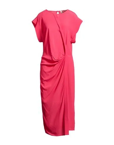 8pm Woman Midi Dress Magenta Size M Acetate, Silk In Red