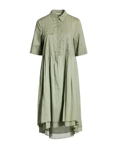 Trebarrabi® Trebarrabi Woman Midi Dress Military Green Size M Cotton, Elastane In Green