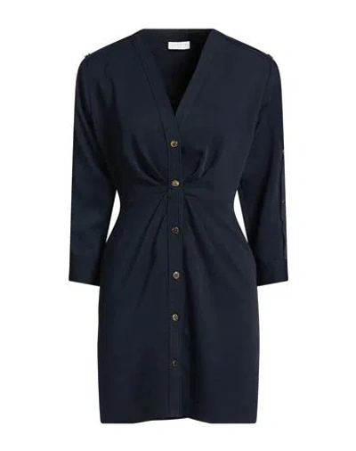 Sandro Woman Mini Dress Midnight Blue Size 8 Polyester In Blue
