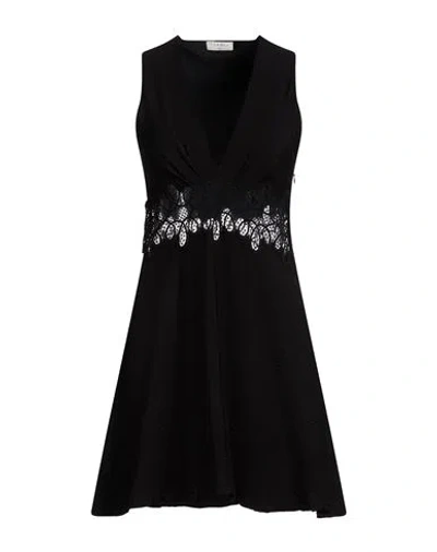 Sandro Woman Mini Dress Black Size 10 Viscose, Polyamide In Black