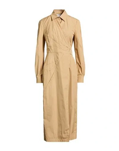Max Mara Woman Midi Dress Beige Size 10 Cotton In Nude