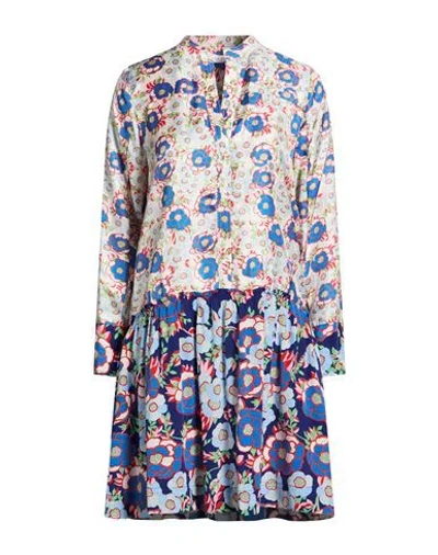 Sandro Woman Mini Dress Ivory Size 6 Silk In Multi