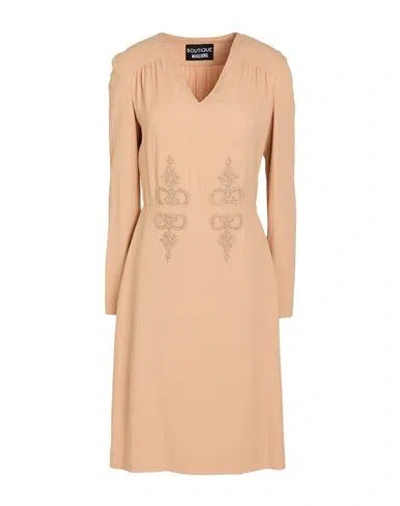 Boutique Moschino Woman Midi Dress Camel Size 6 Acetate, Viscose In Brown
