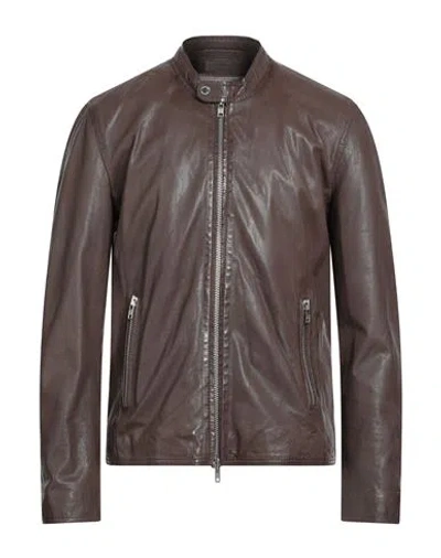 Bomboogie Man Jacket Chocolate Brown Size Xxl Sheepskin In Brown