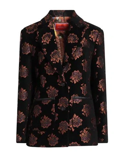 La Doublej La Double J Woman Blazer Black Size L Viscose, Recycled Polyester, Cotton, Polyester, Metallic Fiber In Black